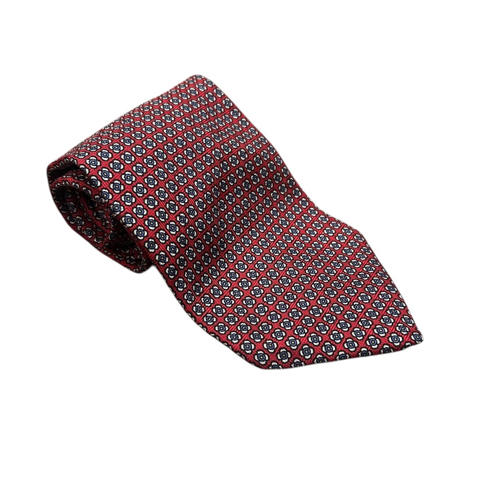 Lauren Ralph Lauren Men‎ Silk Geometric Pattern Red Necktie